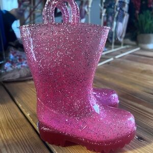 Sparkly Pink Glitter Rain Boots